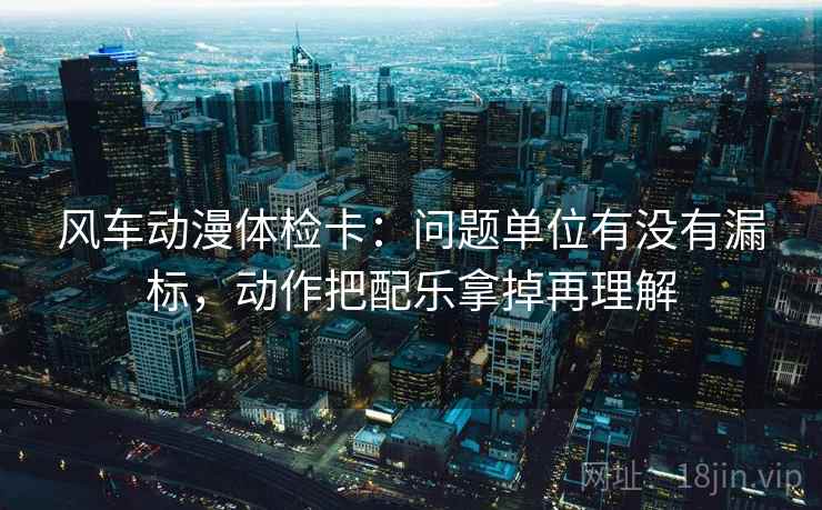 风车动漫体检卡：问题单位有没有漏标，动作把配乐拿掉再理解
